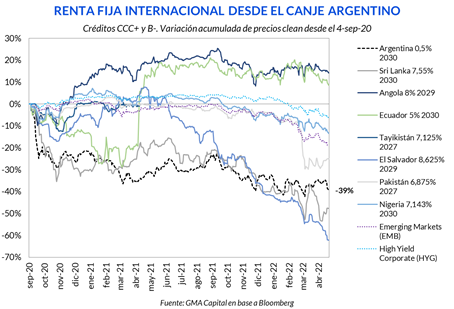 renta fija internacional desde el canje argentino